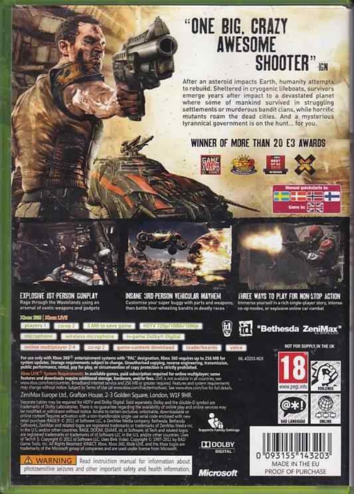 Rage Anarchy Edition - XBOX 360 (B Grade) (Genbrug)